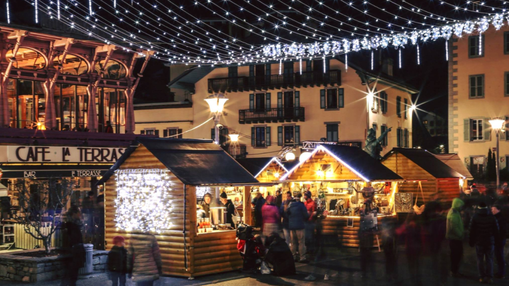marché de noel à chamonix mont blanc